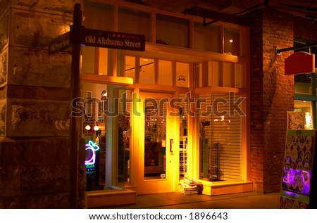 A local store with colorful front door. More with keyword Series004