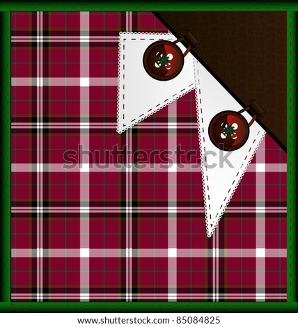 background red-green plaid with buttons