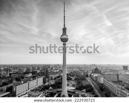 Berlin city, Germany. Black and white
