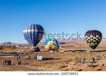 PAIGE, ARIZONA, NOVEMBER 11: People watching the release of hot air balloons on November 11, 2014, Paige. Arizona, USA