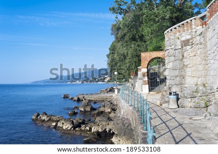 Mediterranean Seaside walkway Opatija Croatia