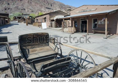 CALICO GHOST TOWN, CALIFORNIA - MAY 28: View of Calico Ghost Town, California, San Bernardino County Park on May 28, 2015.