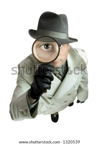 Detective With Magnifying Glass 1 Stock Photo 1320539 : Shutterstock