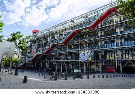 PARIS, FRANCE-AUGUST, 3: Center Georges Pompidou. The Centre is the third most visited attraction in Paris and hosts a collection of modern art together with a public information library