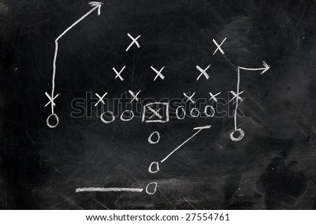 Diagram Of Football Play On Black Chalkboard. Stock Photo 27554761 ...