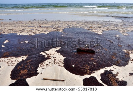GULF SHORES, ALABAMA - JUNE 12: Gulf oil spill is shown on a beach on June 12, 2010 in Gulf Shores, Alabama.