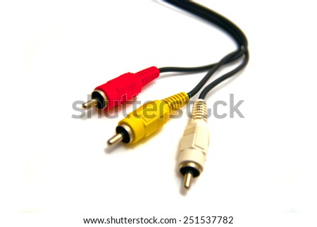 Composit video cable on white
