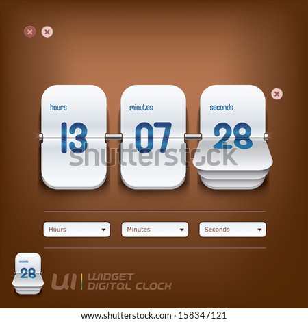 Digital Clock Illustration, Sign, Buttons, Symbol, Emblem, Logo for Web Design, User Interface, Mobile Phone, Baby, Children, People