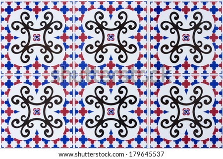 Ceramics tiled floor pattern