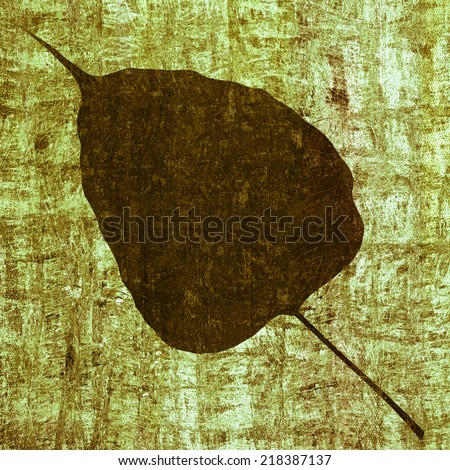 Abstract leaf design on grunge background