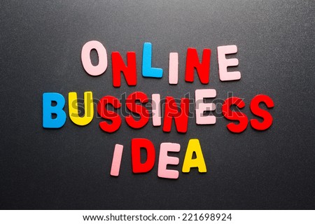 Online Business Idea topic in cut wood letter