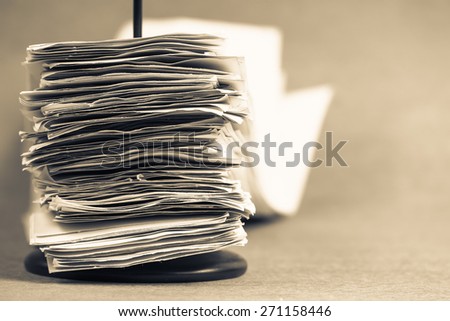 Many receipts in paper nail