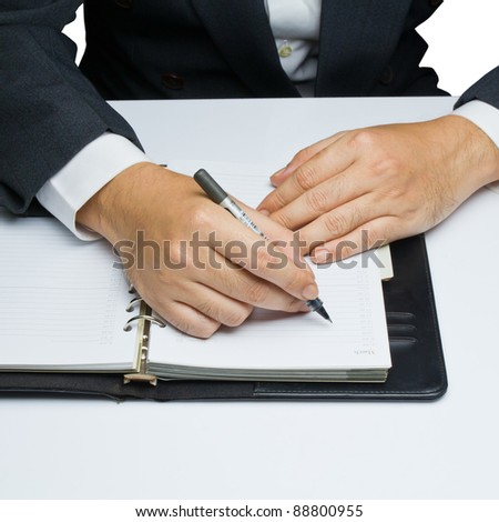 Businessman makes an appointment