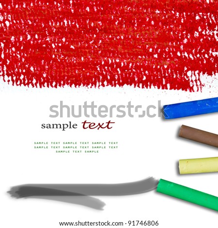 Pastel painting and sticks with space for text