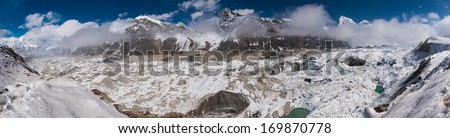 Ngozumpa Glacier below Cho Oyu, Longest Glacier in the Himalaya, Nepal