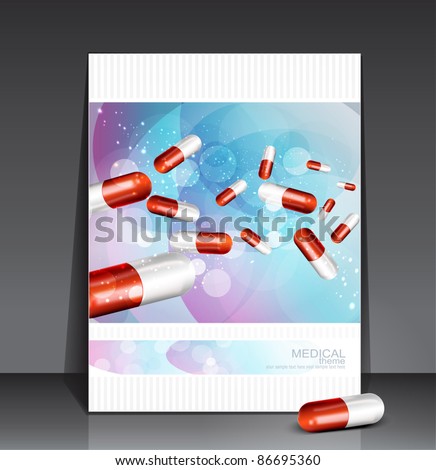 vector flyer ( brochure) with capsules (health issue)