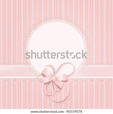 congratulation pink background with lace, ribbons, bows (JPEG version)