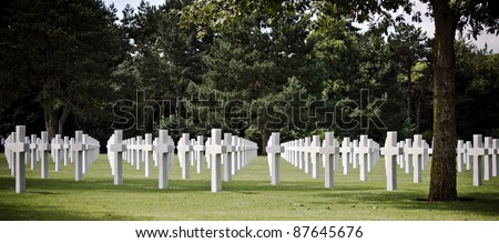American military cemetery (World War II memorial) in Colleville, France