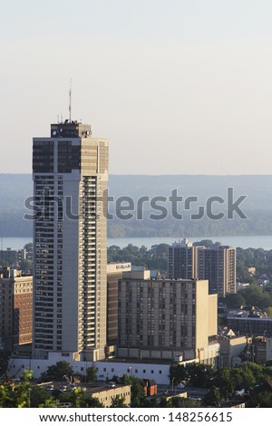 Aerial view of Hamilton, Ontario, Canada.