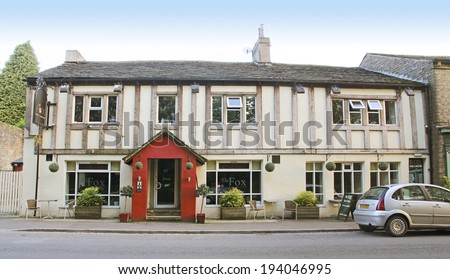 RIPPONDEN, UK - MAY 19: Restaurant, Ripponden, West Yorkshire, England, UK, 19 May 2014. Ripponden is a village that the Grand Depart (Tour de France) will pass through on the 6th July 2014.