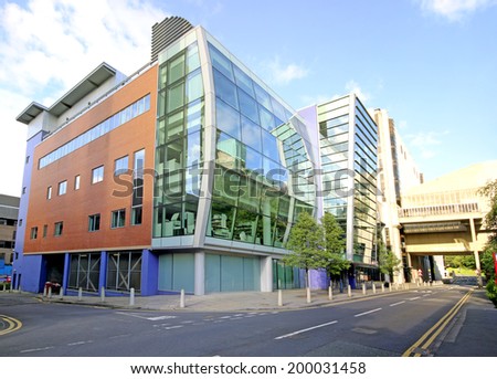 LEEDS, UK - June 2014: Light building, Leeds University, West Yorkshire, England, UK, 21 June 2014. The University of Leeds is a British Redbrick university and part of the Russell Group