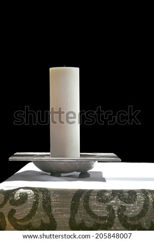 RIPON, NORTH YORKSHIRE - JULY 17, 2014: Cathedral candle. Ripon Cathedral is a seat of the Bishop of Leeds and is situated in the small North Yorkshire city of Ripon.
