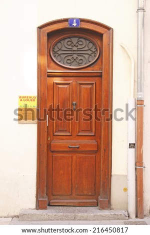 GAP, FRANCE - SEPTEMBER 10, 2014: Door, Gap . Gap is a commune in south-eastern France, the capital and largest settlement of the Haute-Alpes department.