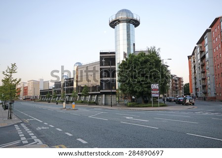 MANCHESTER, UK - JUNE 6, 2015: Offices. Manchester City Council hopes that Home will boost the economy by attracting other businesses to this part of the city centre.