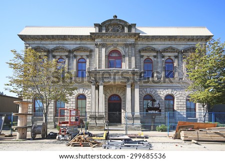 HAMILTON, ONTARIO - JULY 20, 2015: The Custom House, Hamilton, 1860. Hamilton is the centre of a densely populated and industrialized region at the west end of Lake Ontario