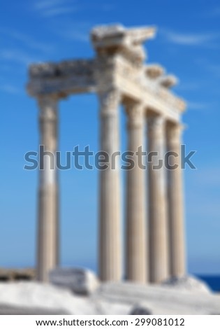 Turkey. Side. Ruins of a temple of Apollo. In blur style