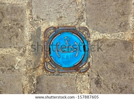 Mouth of drinkable water inlet. Access to the city water (France)