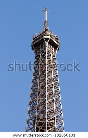 The last floor of the Eiffel Tower (Paris France), relay of telecommunication