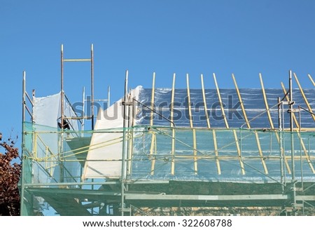 repair of a roof, work on a damaged roof