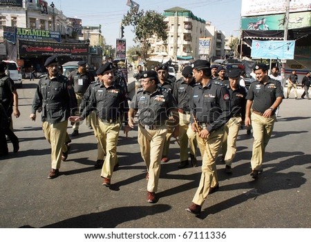 KARACHI, PAKISTAN - DEC 12: Capital City Police Officer Fayaz Leghari ...