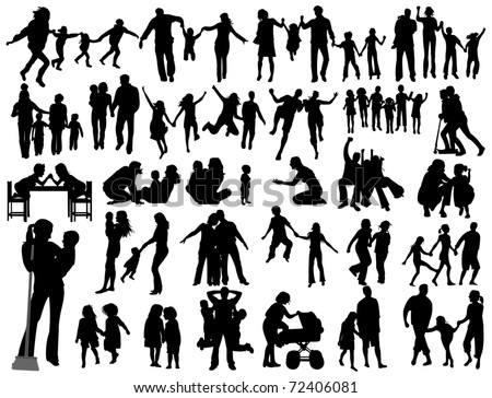 Family Silhouettes Stock Vector Illustration 72406081 : Shutterstock