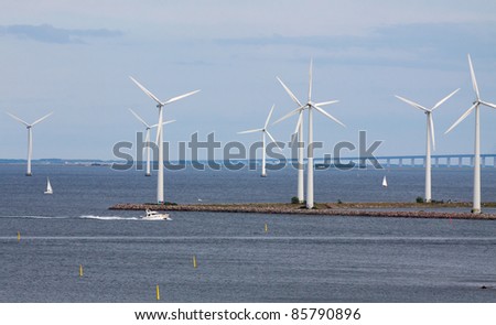 horizontal wind turbine generators at north sea