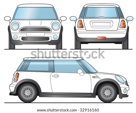 Mini Car Template - Layout for presentation - Vector