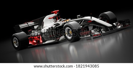 Fast racing sportscar on black. Super car 3D illustration.