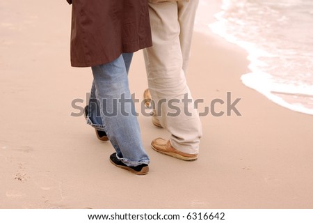 Walking together... Delicate seaside scenery