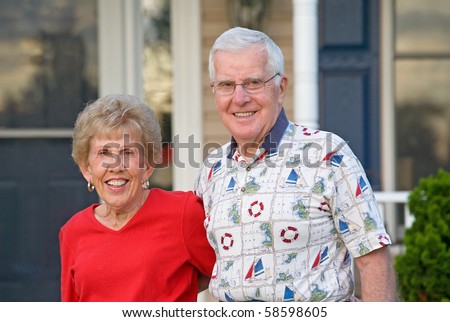Elderly Couple With Big Smiles