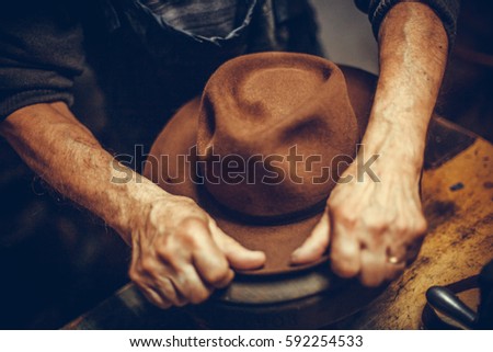 Similar – Image, Stock Photo hat in the hands of a naked man closeup