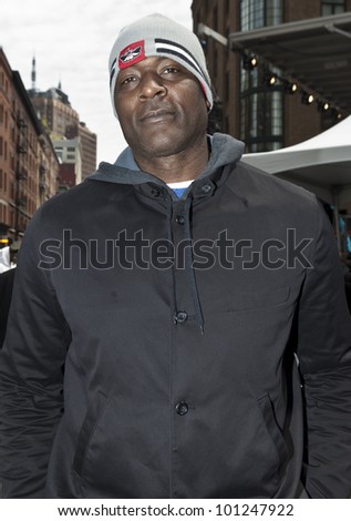 NEW YORK - APRIL 28: Larry Johnson of Knicks attends Family festival during the 2012 Tribeca Film festival on Greenwich street on April 28, 2012 in New York City
