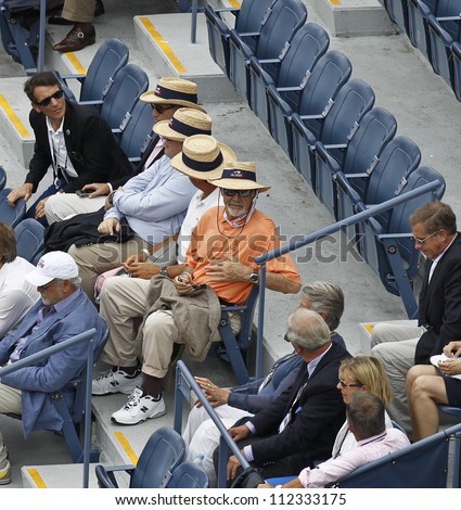 NEW YORK - SEPTEMBER 8: Sean Connery attends semifinal match between Andy Murray of United Kingdom & Tomas Berdych of Czech Republic at US Open tennis tournament on September8, 2012 in New York