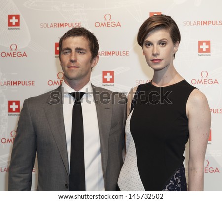 NEW YORK - JULY 10: James Marshall, Elettra Wiedemann attend dinner to celebrate Solar Impulse plane arrival in NYC at Center 548 on July 10, 2013 in New York City.