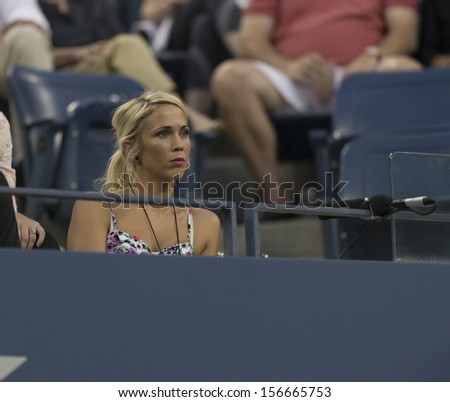 NEW YORK - AUGUST 30: Bec Hewitt attends 2nd round match between Juan Martin Del Potro of Argentina  & Lleyton Hewitt of Australia at 2013 US Open at USTA Center on August 30, 2013 in New York
