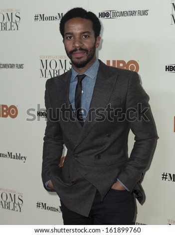 NEW YORK - NOVEMBER 7: Andre Holland attends HBO 'Whoopi Goldberg presents Moms Mabley'  premiere at Apollo Theater on November 7, 2013 in New York City