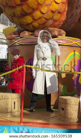 NEW YORK - NOVEMBER 28: Sandra Lee rides the float at the 87th Annual Macy\'s Thanksgiving Day Parade on November 28, 2013 in New York City.