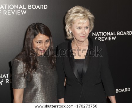 NEW YORK - JANUARY 07: Tina Brown and Haifaa Al-Mansour attend the 2014 National Board Of Review Awards Gala at Cipriani 42nd Street on January 7, 2014 in New York City.