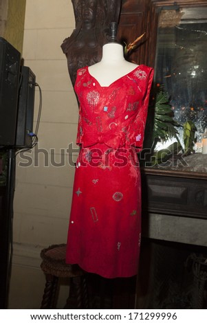 NEW YORK, NY - JANUARY 13, 2014: Vintage dress by Libertine on display at the Vintage Vanguard event benefiting Dress For Success at Jane Hotel in New York City