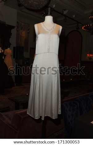 NEW YORK, NY - JANUARY 13, 2014: Vintage dress by Francisco Costa for Calvin Klein on display at the Vintage Vanguard event benefiting Dress For Success at Jane Hotel in New York City